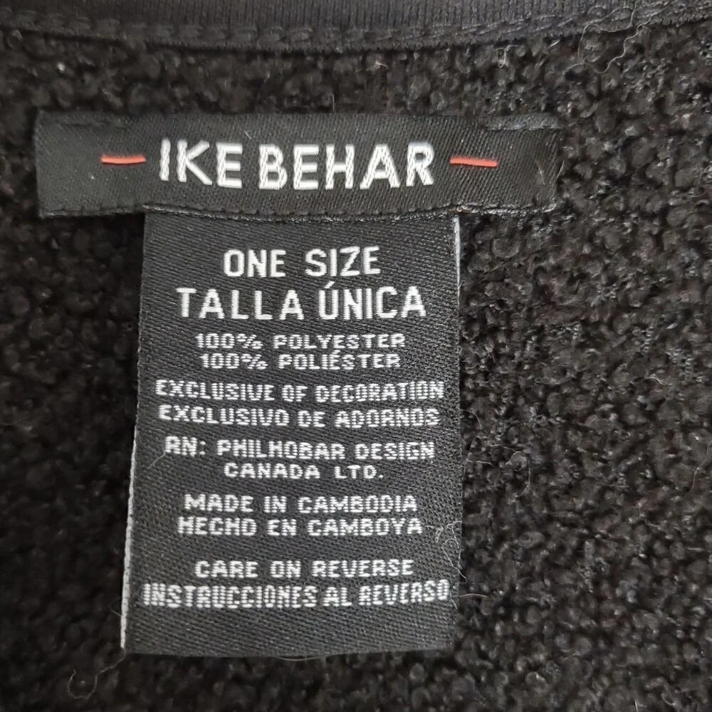 Ike Behar Womens Reversible Poncho Black Grey Crosshatch Pattern Open Front Wrap - Picture 5 of 8